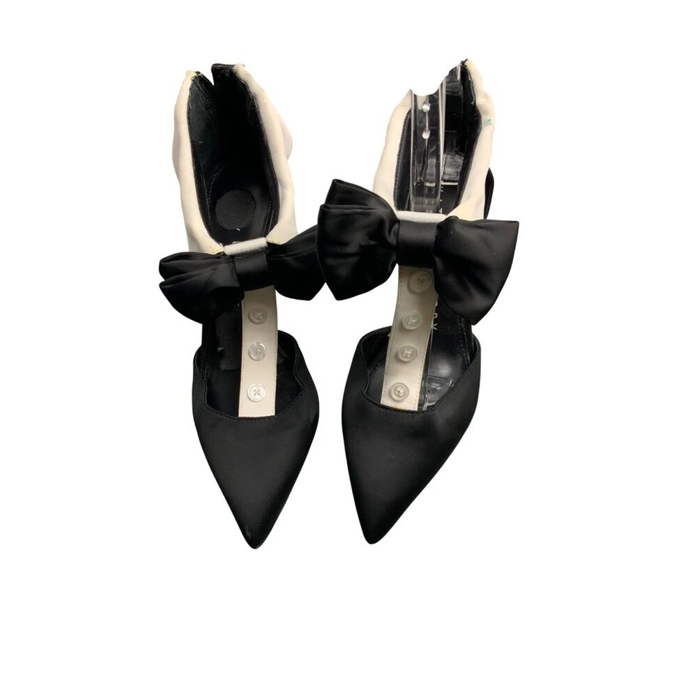 Katy Perry Collections Black and Cream Bow Pointed Toe Heels
